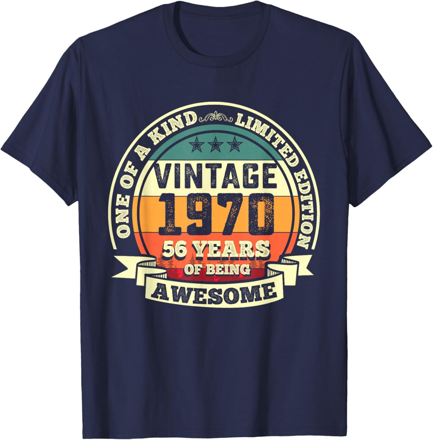 56th Birthday Gift 56 Years of Being Awesome 56 Years Old T-Shirt - T-Shirt | Navy