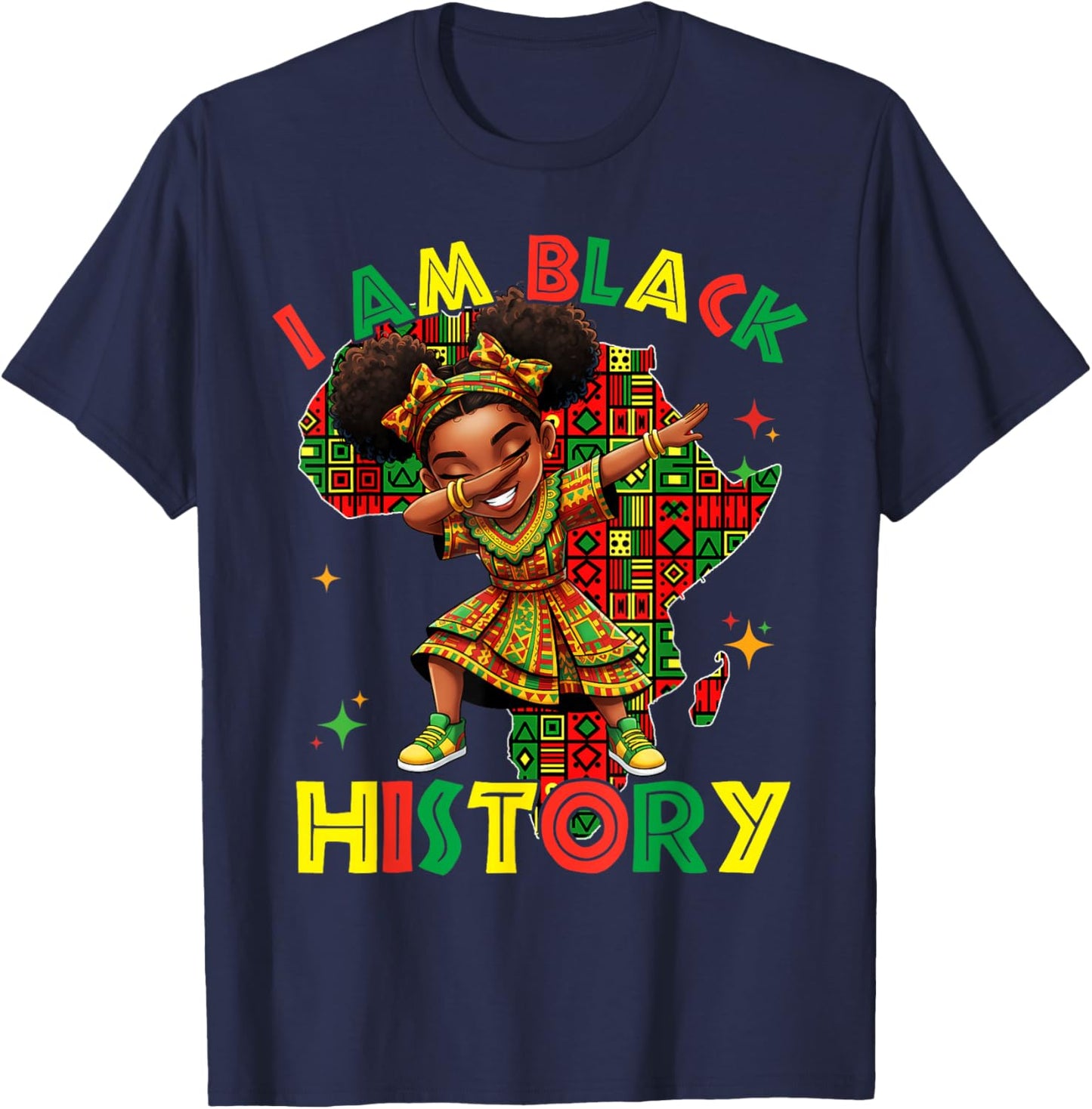 I'm Black History Month Shirt Girls Kids African American T-Shirt - T-Shirt | Navy