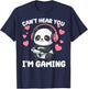Kawaii Gamer Panda Art Graphic Men Boys Funny Video Gaming T-Shirt - T-Shirt | Navy