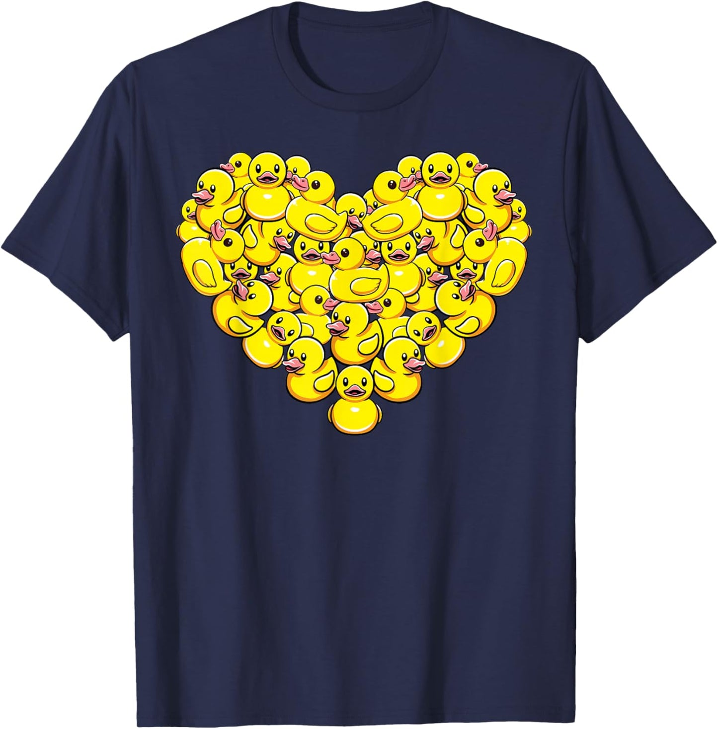 Heart Rubber Duck Lover Yellow Duckie Valentines Day Kids T-Shirt - T-Shirt | Navy