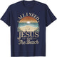 All I Need Jesus and The Beach Funny Christian Sun Vacation T-Shirt - T-Shirt | Navy