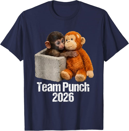 Baby Monkey Cute Monkey Team Punch 2026 Zoo T-Shirt - T-Shirt | Navy