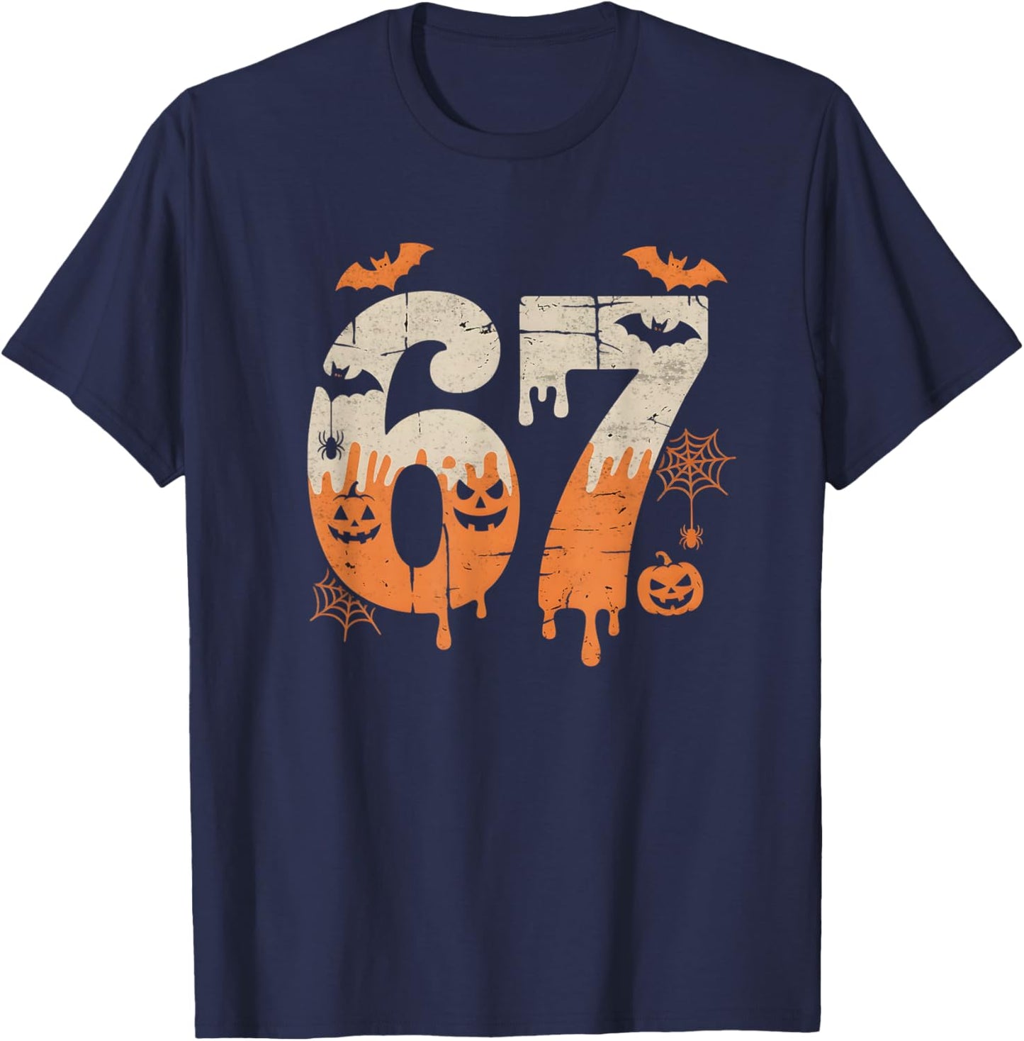 67 Six Seven Meme Halloween T-Shirt - T-Shirt | Navy