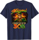 Miami Straight Outta The 305 Skeleton Florida Beach Scene T-Shirt - T-Shirt | Navy
