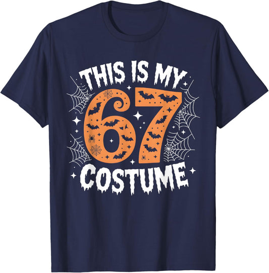This is My 67 Costume Lazy Brainrot Meme 67 Funny Six Seven T-Shirt - T-Shirt | Navy