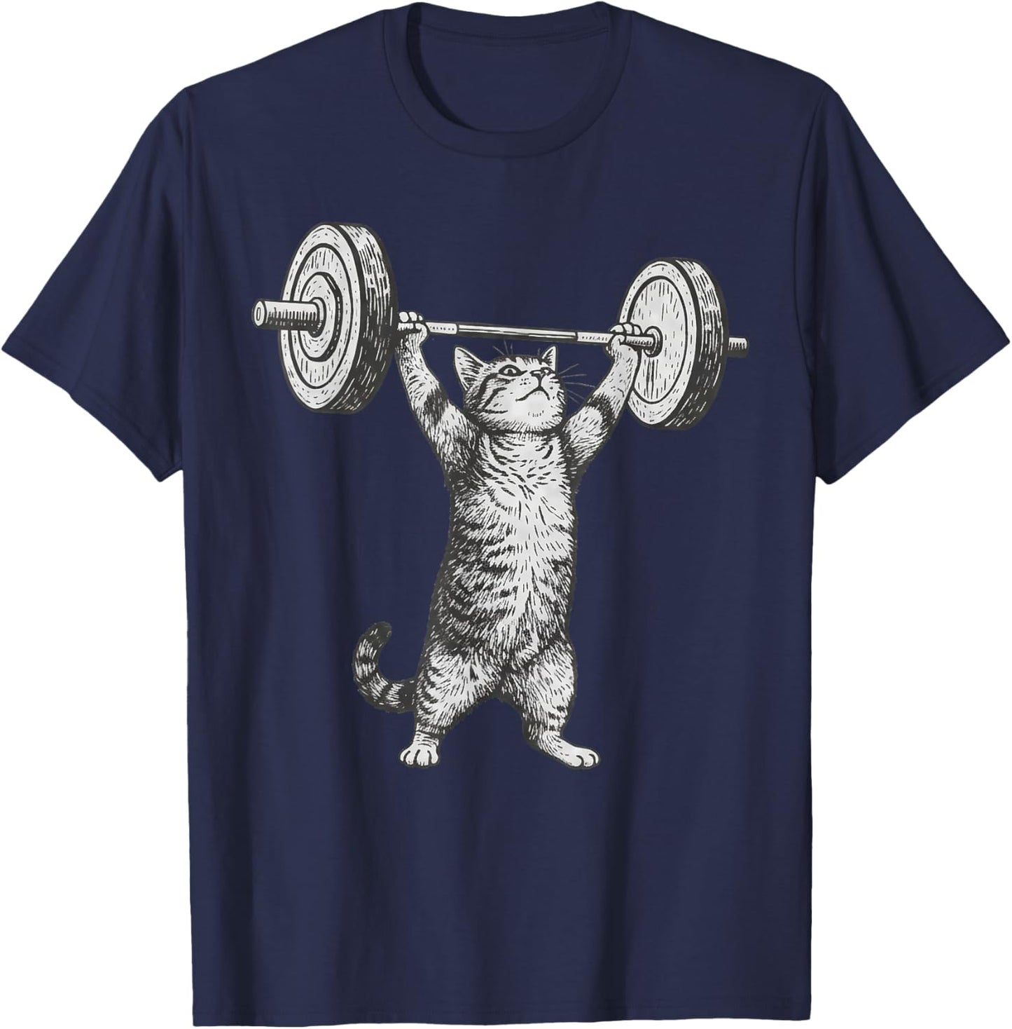 Funny Cat Gym Workout Lover Gift T-Shirt - T-Shirt | Navy