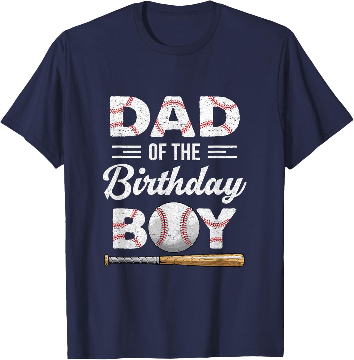 Dad of The Birthday Boy Baseball Matching Family T-Shirt - T-Shirt | Navy