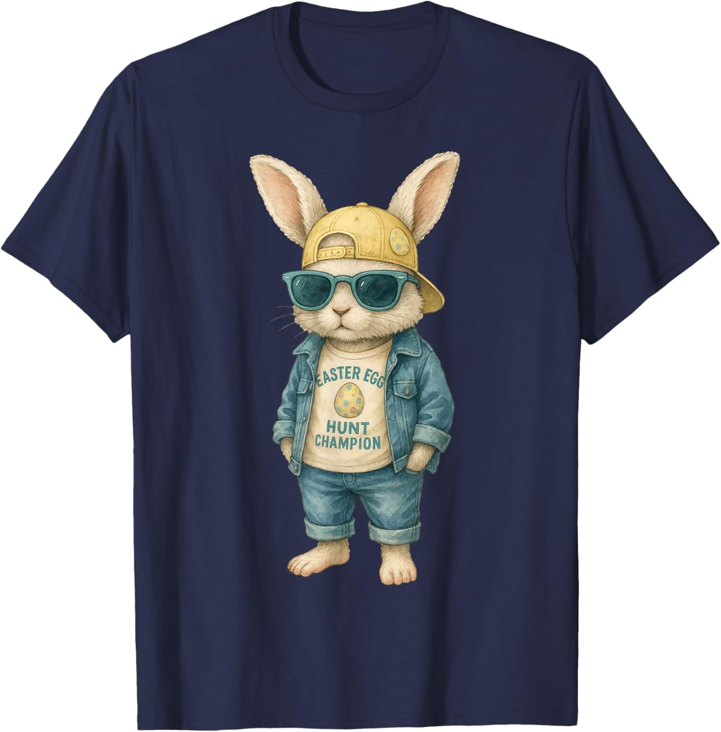 Cool Easter Bunny with Sunglasses for Boys Teens Men Boys T-Shirt - T-Shirt | Navy