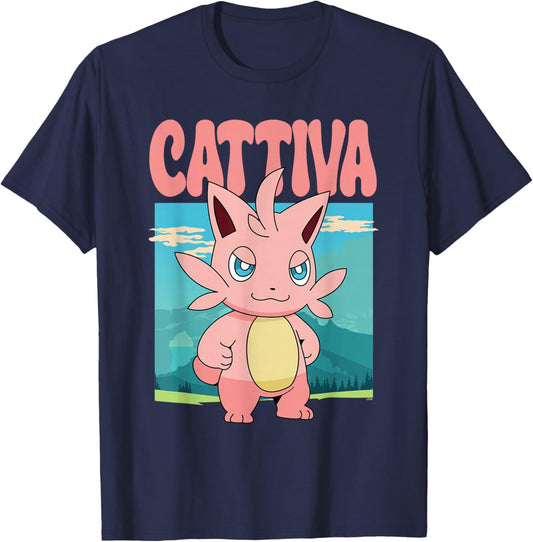 Palworld Cattiva Nature Scene Character Portrait Video Game T-Shirt - T-Shirt | Navy