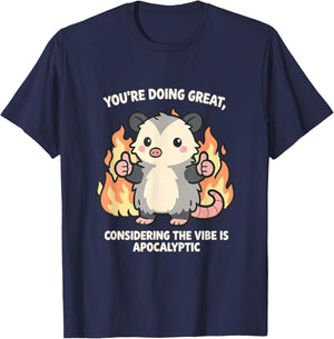 Funny Opossum Meme Kawaii Sarcastic Humor Girls Women T-Shirt - T-Shirt | Navy
