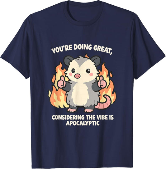 Funny Opossum Meme Kawaii Sarcastic Humor Girls Women T-Shirt - T-Shirt | Navy