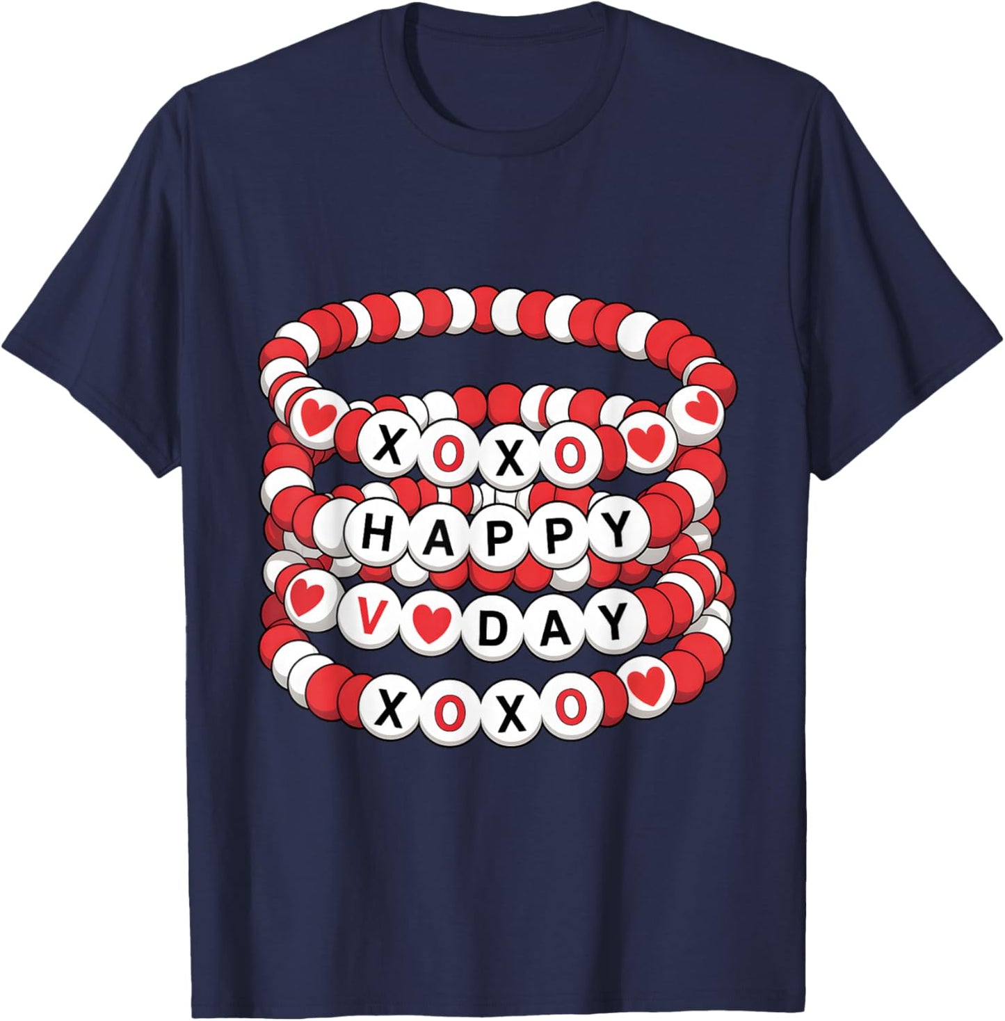 Valentines Friendship Bracelets Valentines Women Kids T-Shirt - T-Shirt | Navy