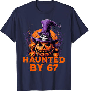 Haunted by 67 Six Seven 6 7 Funny Halloween Costume T-Shirt - T-Shirt | Navy