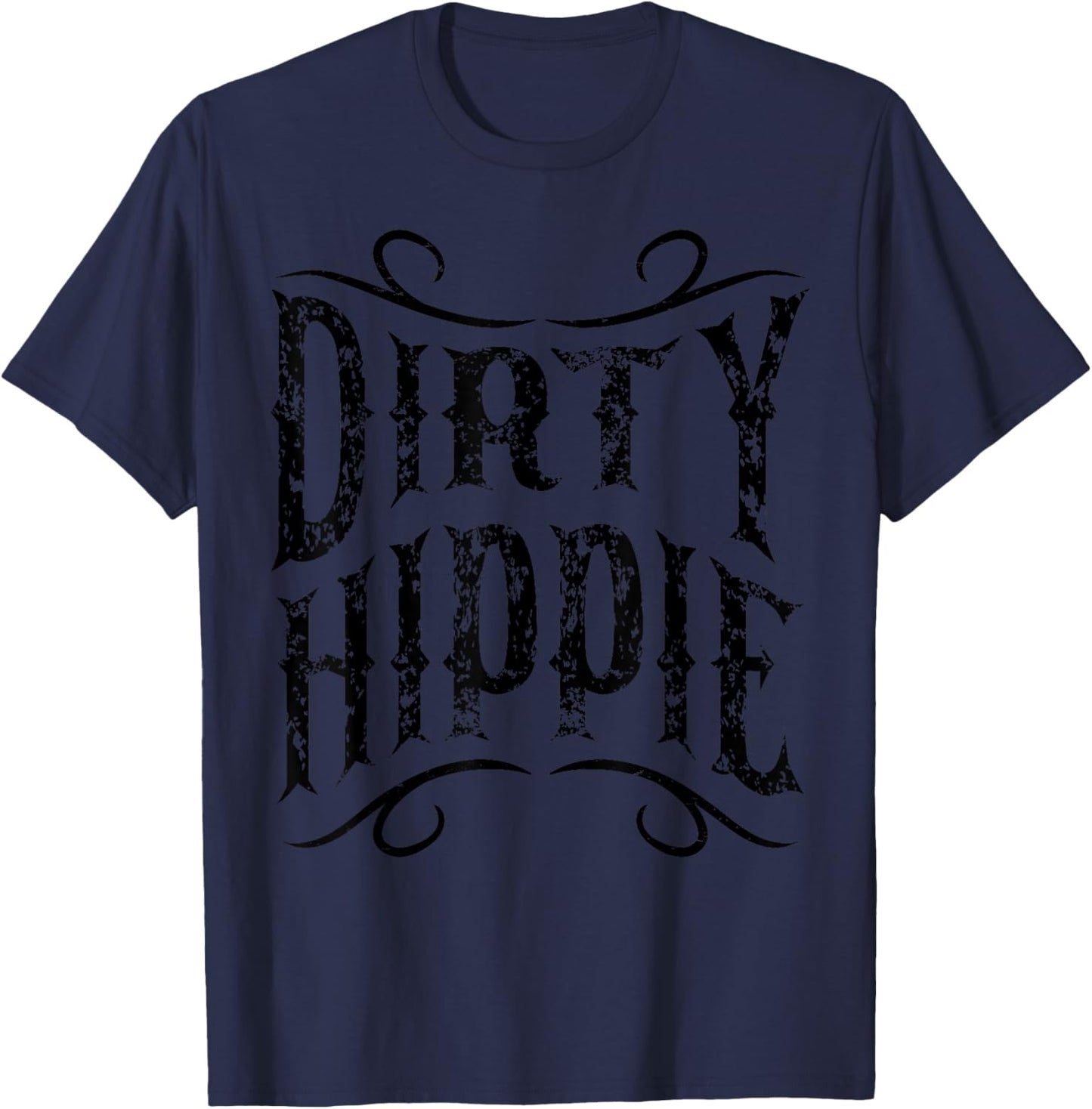 Vintage Dirty Hippie Peace Lover Gift Retro 60s 70s Costume T-Shirt - T-Shirt | Navy