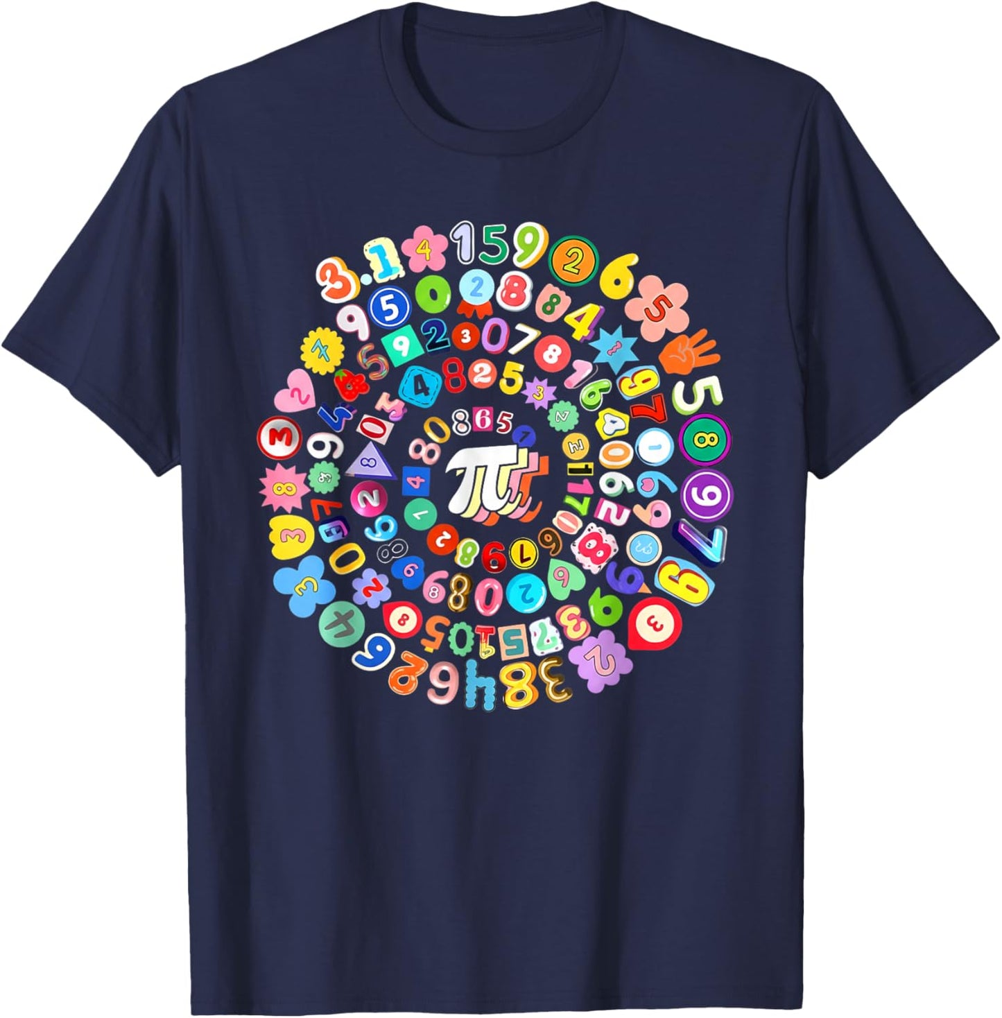 Pi Day Vintage Pi Number 3,14 Spiral Pi Math Teacher Student T-Shirt - T-Shirt | Navy