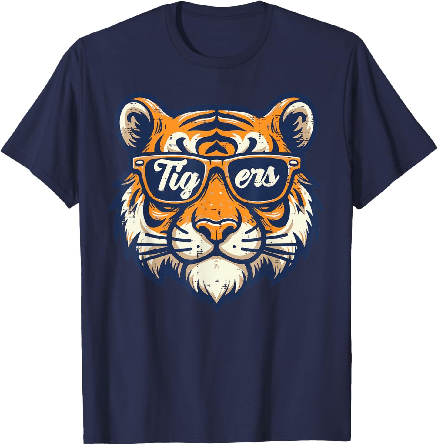 Tiger Sunglasses Men Kids Boys Girls Youth Women Teen T-Shirt - T-Shirt | Navy