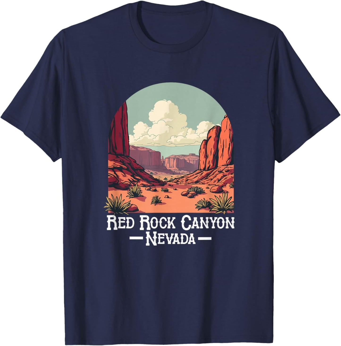 Red Rock Canyon Mountain Springs Nevada Souvenir Men Women T-Shirt - T-Shirt | Navy