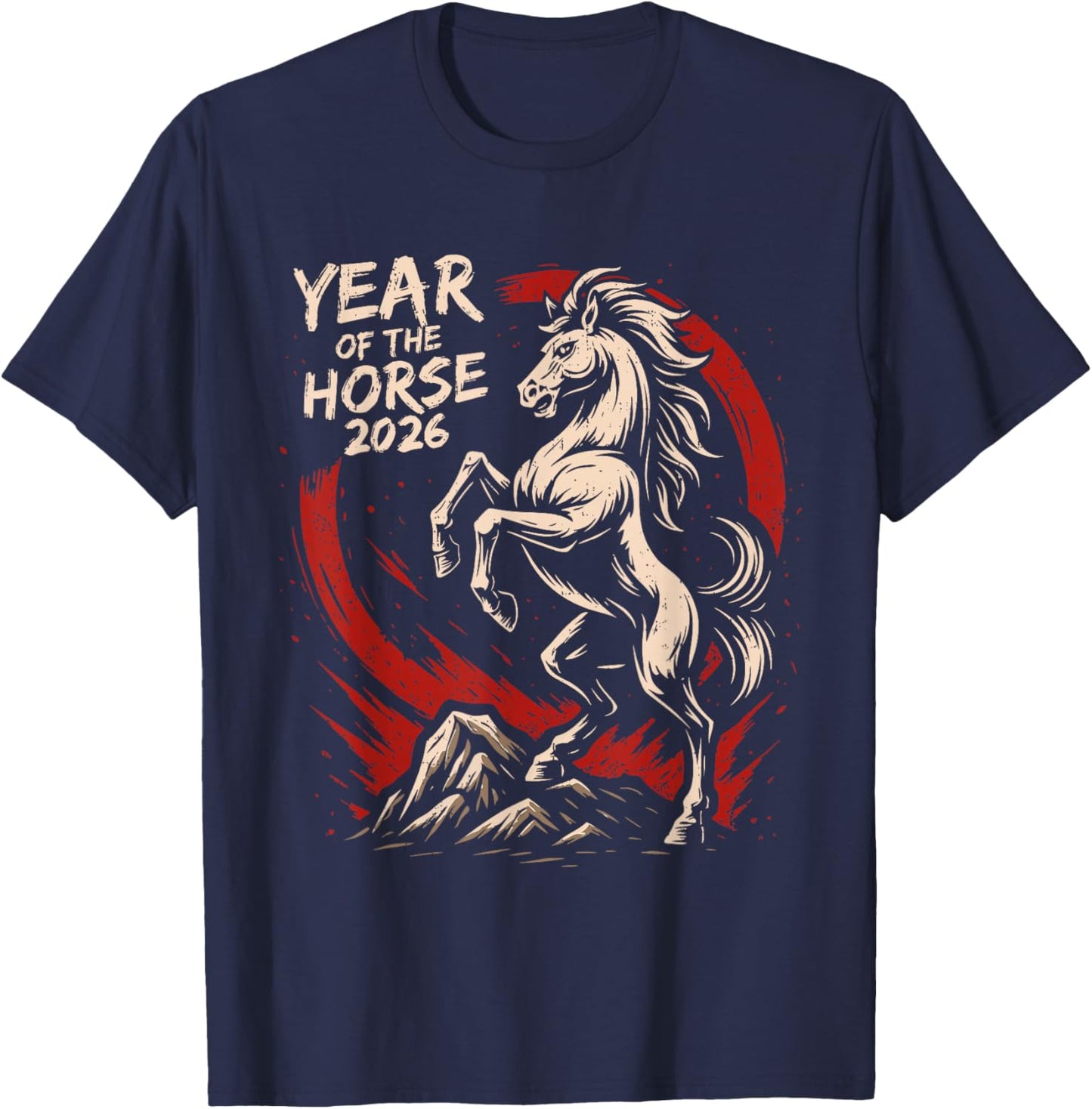 Chinese New Year 2026 Year of The Horse Lunar New Year 2026 T-Shirt - T-Shirt | Navy