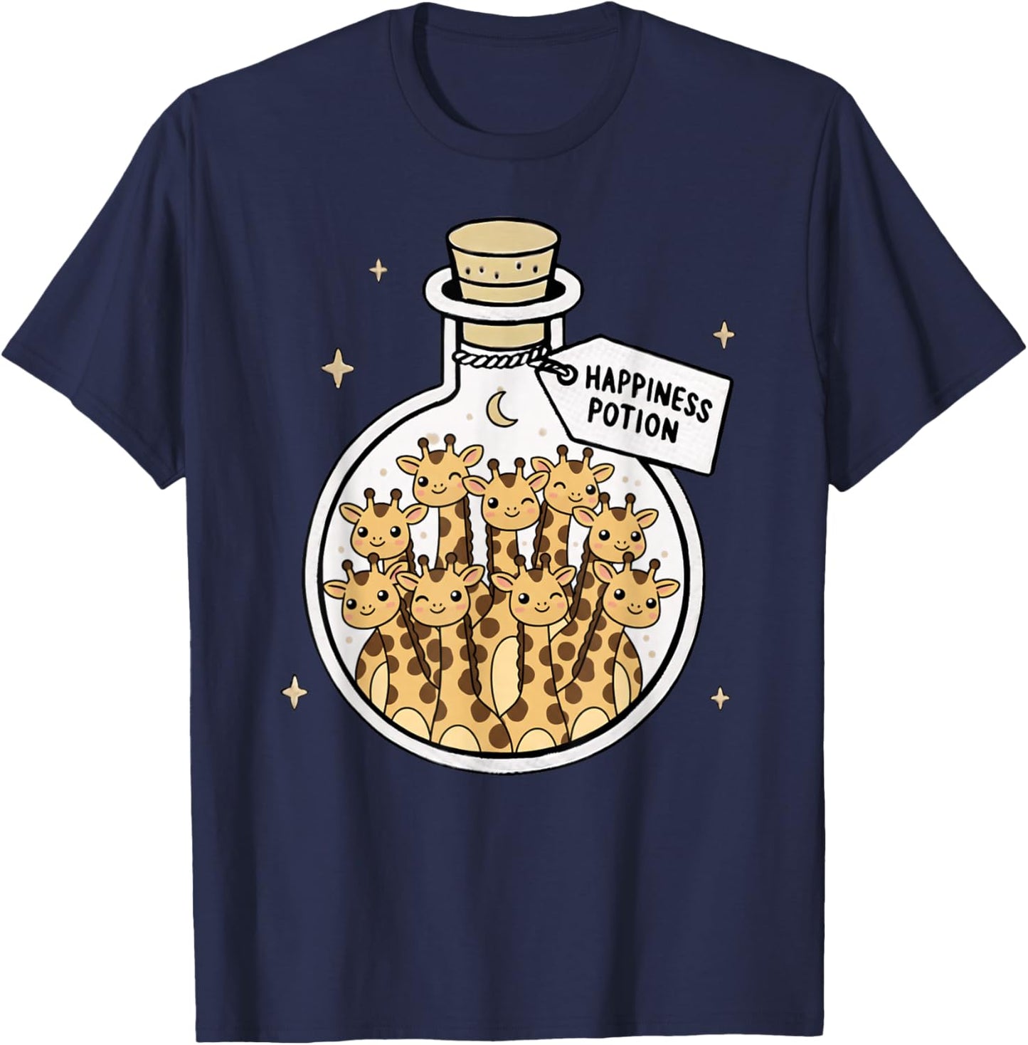 Funny Giraffe Happiness Potion Zoo Boys Girls Kids T-Shirt - T-Shirt | Navy