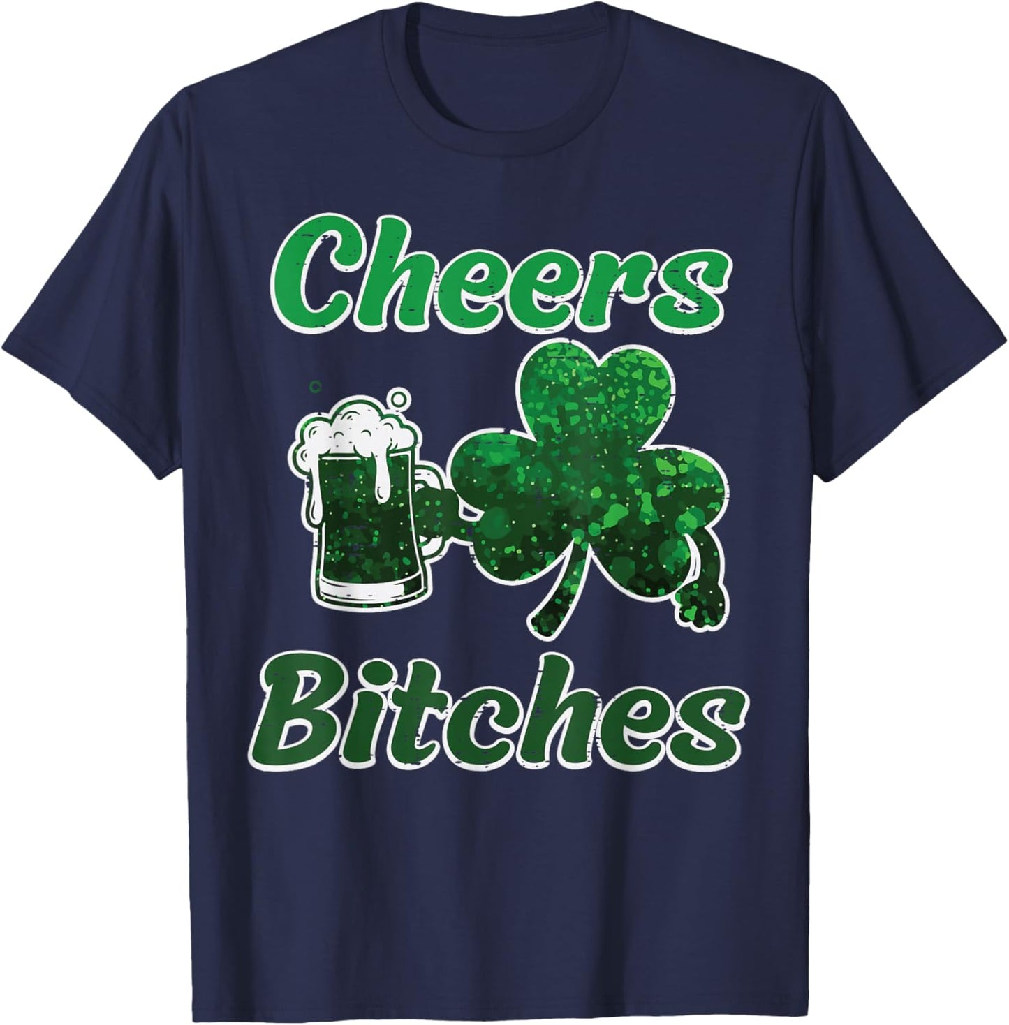 St Patricks Day Cheers Shamrock Funny Saint Pattys Women Men T-Shirt - T-Shirt | Navy