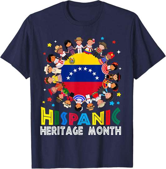 Hispanic Heritage Month Venezuela Kids Boys Girls Toddler T-Shirt - T-Shirt | Navy