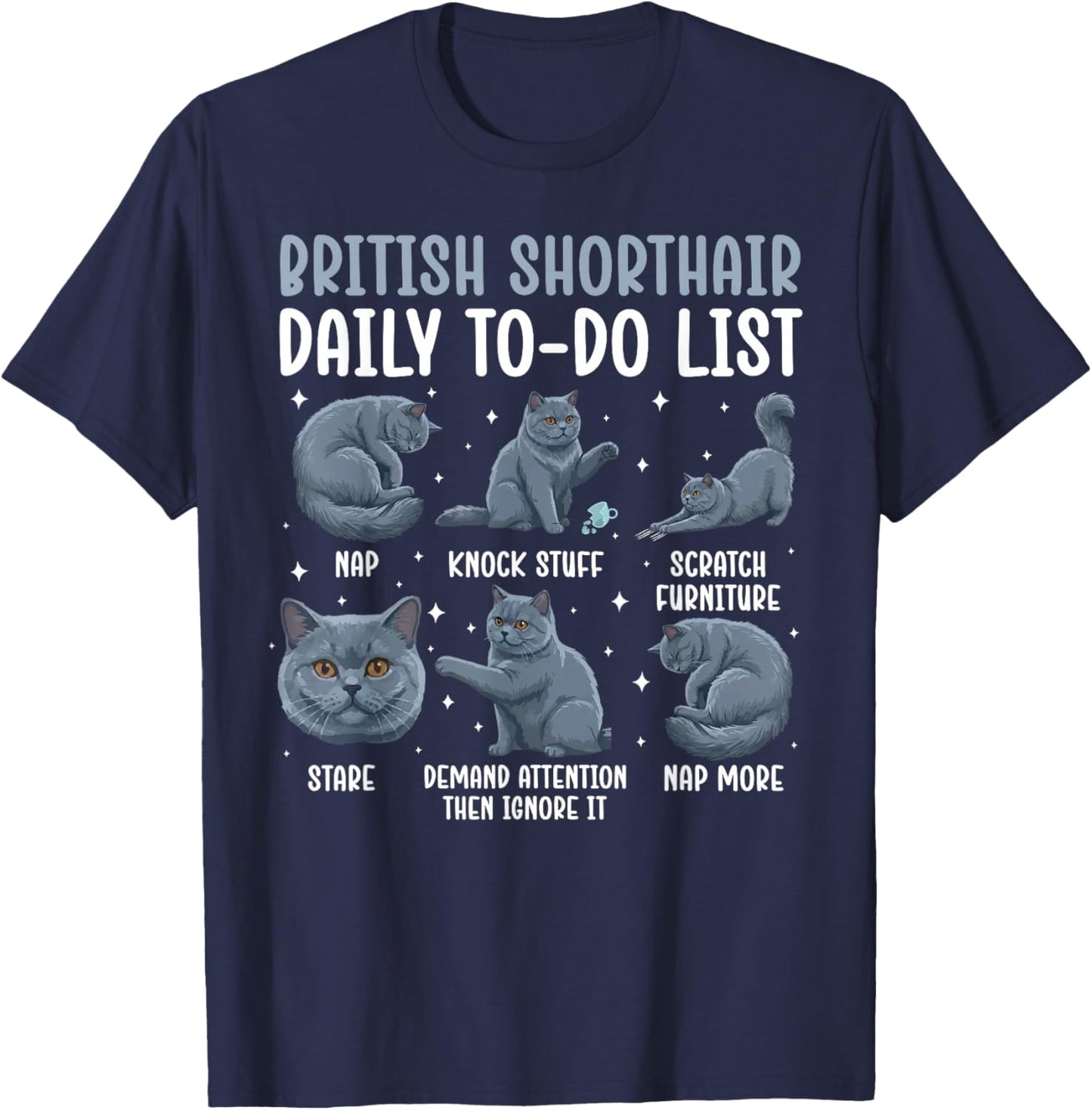 British Shorthair Cat Owner Funny British Shorthair Cat Mom T-Shirt - T-Shirt | Navy