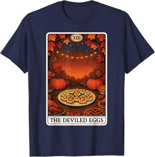 The Deviled Eggs Tarot Card T-Shirt - T-Shirt | Navy