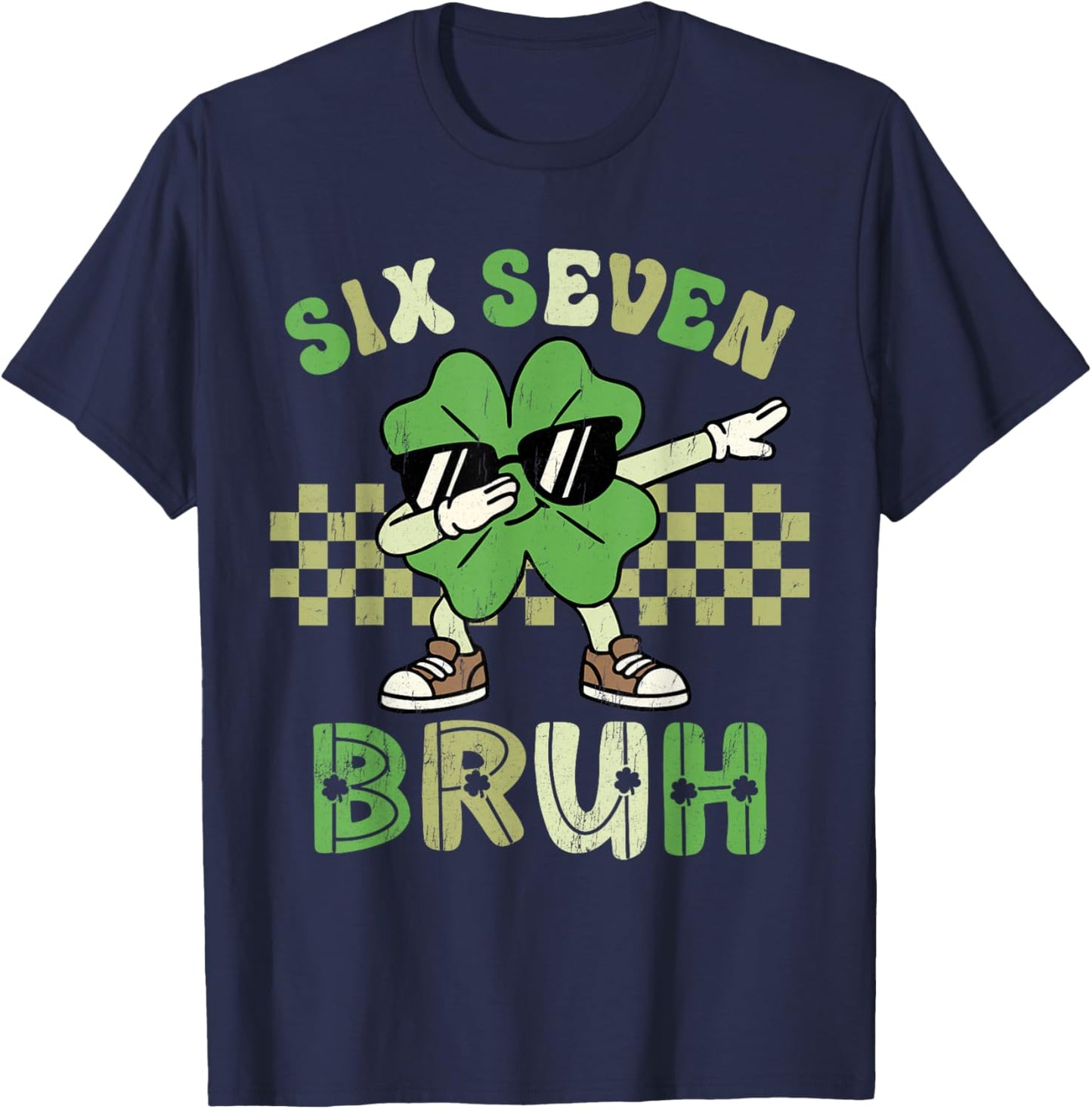 Six Seven 67 Meme Cool St Patricks Day Teens Boys Girls Kids T-Shirt - T-Shirt | Navy