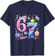 7th Birthday Girl Kids Shirt I was 6 Now I'm 7 Year Old T-Shirt - T-Shirt | Navy