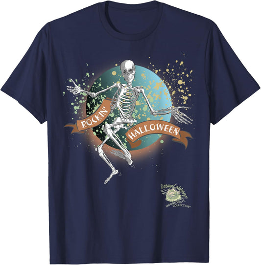 Rockin' Halloween Skeleton Graphic | MoonSong Collection T-Shirt - T-Shirt | Navy