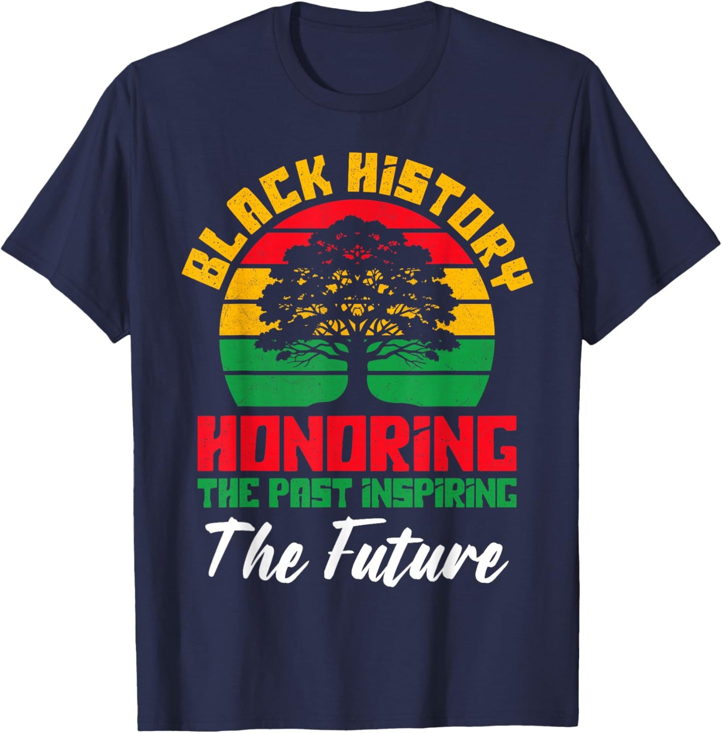 Honoring Past Inspiring Future Black History Month Men Kid T-Shirt - T-Shirt | Navy