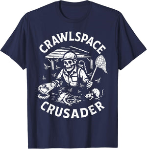 Crawlspace Crusader Exterminator Pest Control Gift T-Shirt - T-Shirt | Navy