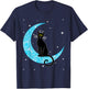 Black Cat Crescent Moon Sailor Mum T-Shirt - T-Shirt | Navy