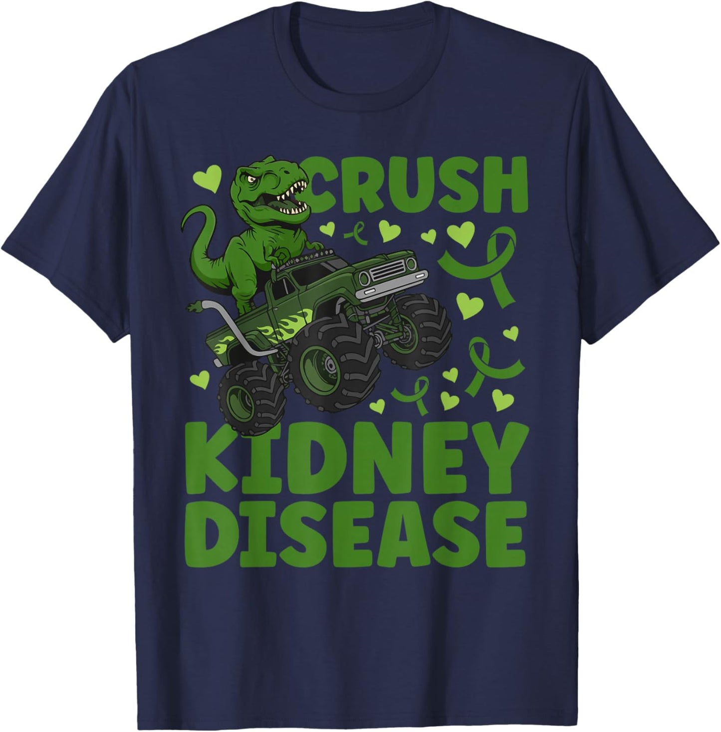 Crush Kidney Disease Awareness Month Kidney Disease Warrior T-Shirt - T-Shirt | Navy