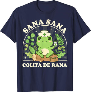 Sana Sana Colita De Rana Cute Mexican Nurse Frog T-Shirt - T-Shirt | Navy