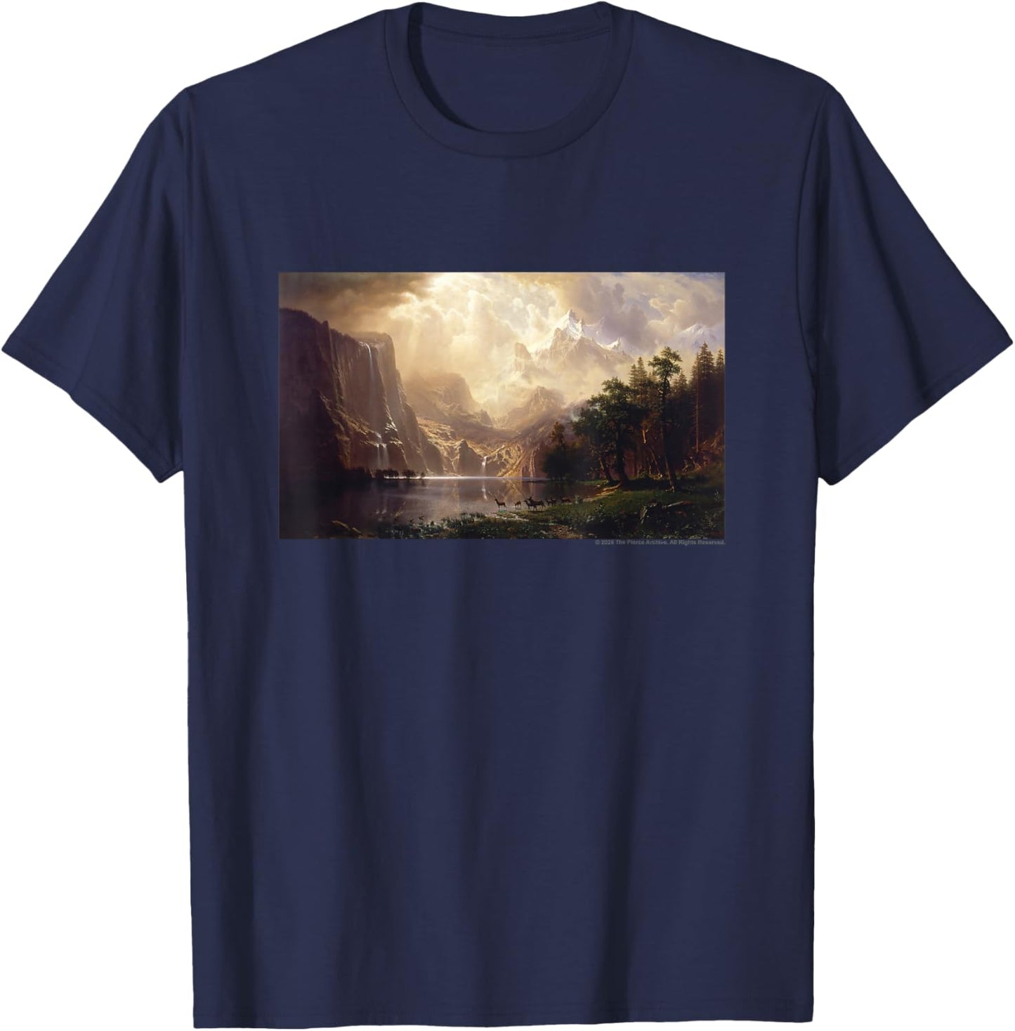 Albert Bierstadt Among The Sierra Nevada, California T-Shirt - T-Shirt | Navy