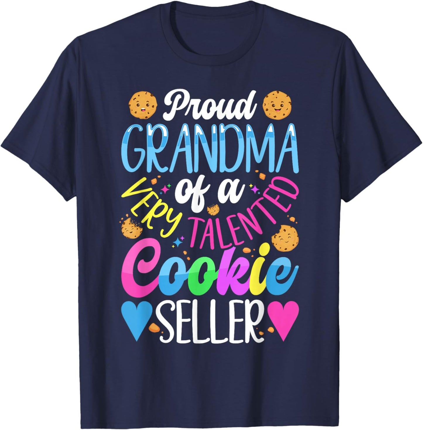 Proud Grandma of A Cookie Seller Girl Leader Scout Dealer T-Shirt - T-Shirt | Navy