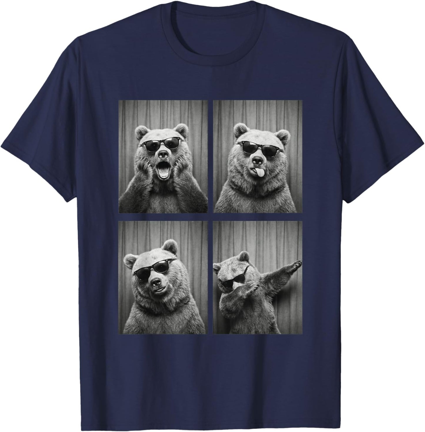 Bear PhotoBooth Sunglasses Funny Dab Bears Lover T-Shirt - T-Shirt | Navy