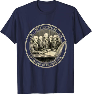 250 Years 1776-2026 250th Birthday Declaration Independence T-Shirt - T-Shirt | Navy
