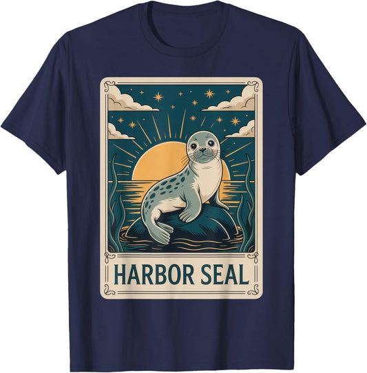 Harbor Seal Lovers Aquatic Enthusiasts Ocean Vibes Summer T-Shirt - T-Shirt | Navy