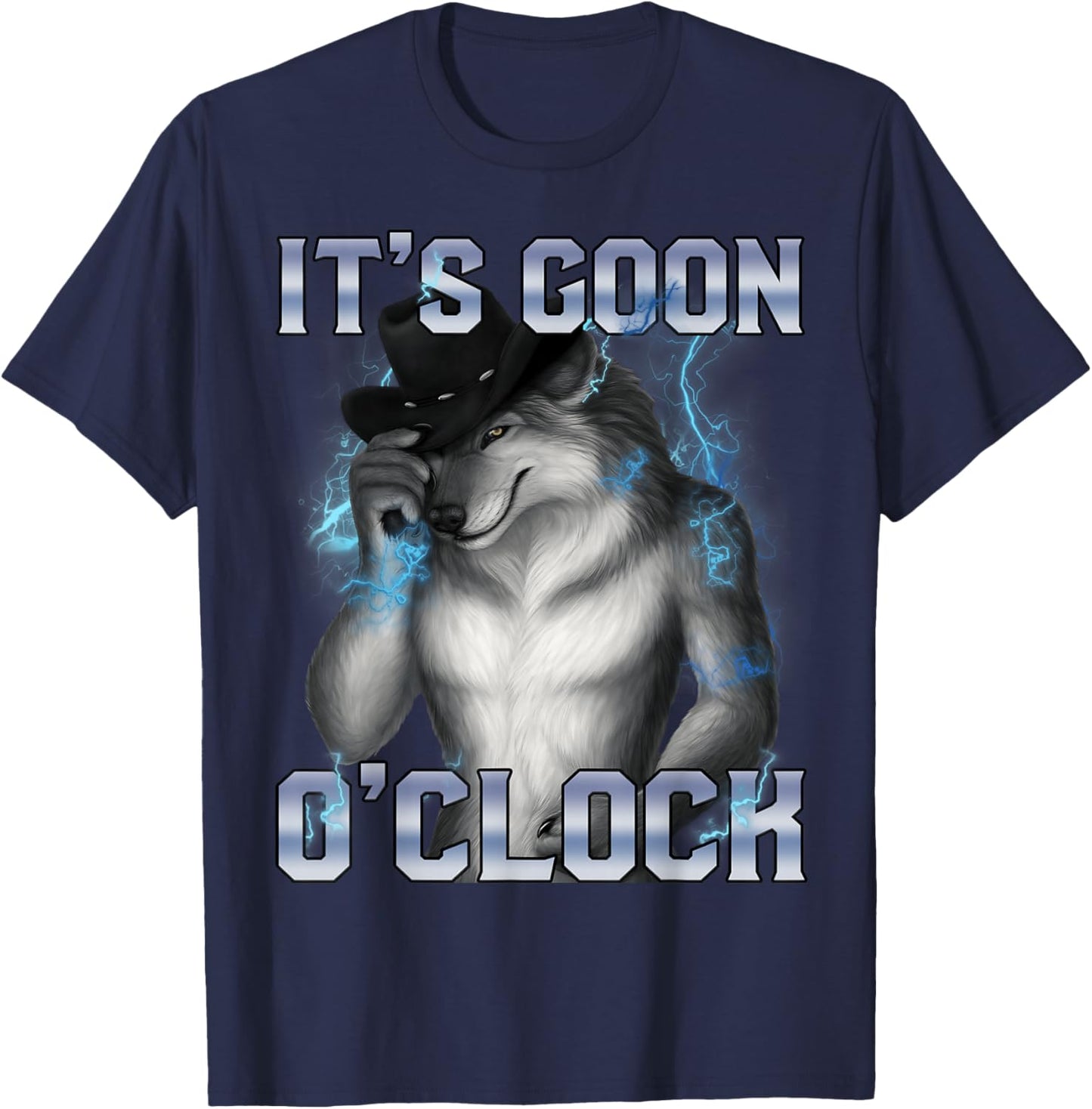 It's Goon O'clock Funny Alpha Wolf Ironic Meme Men T-Shirt - T-Shirt | Navy