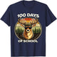 Deer 100 Days of School for Kids Teachers Boys Girls Funny T-Shirt - T-Shirt | Navy
