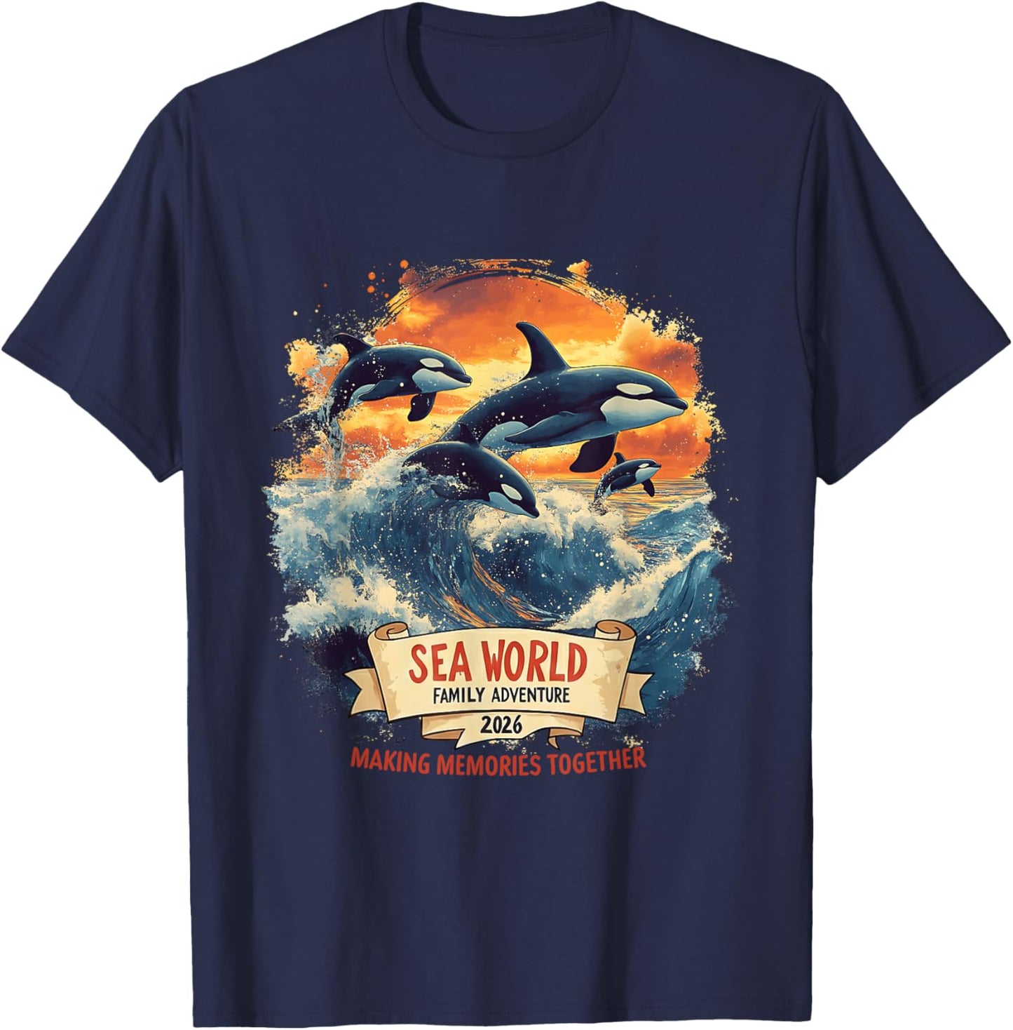 Family Vacation Marine Life Adventure Crew 2026 Dolphin Trip T-Shirt - T-Shirt | Navy