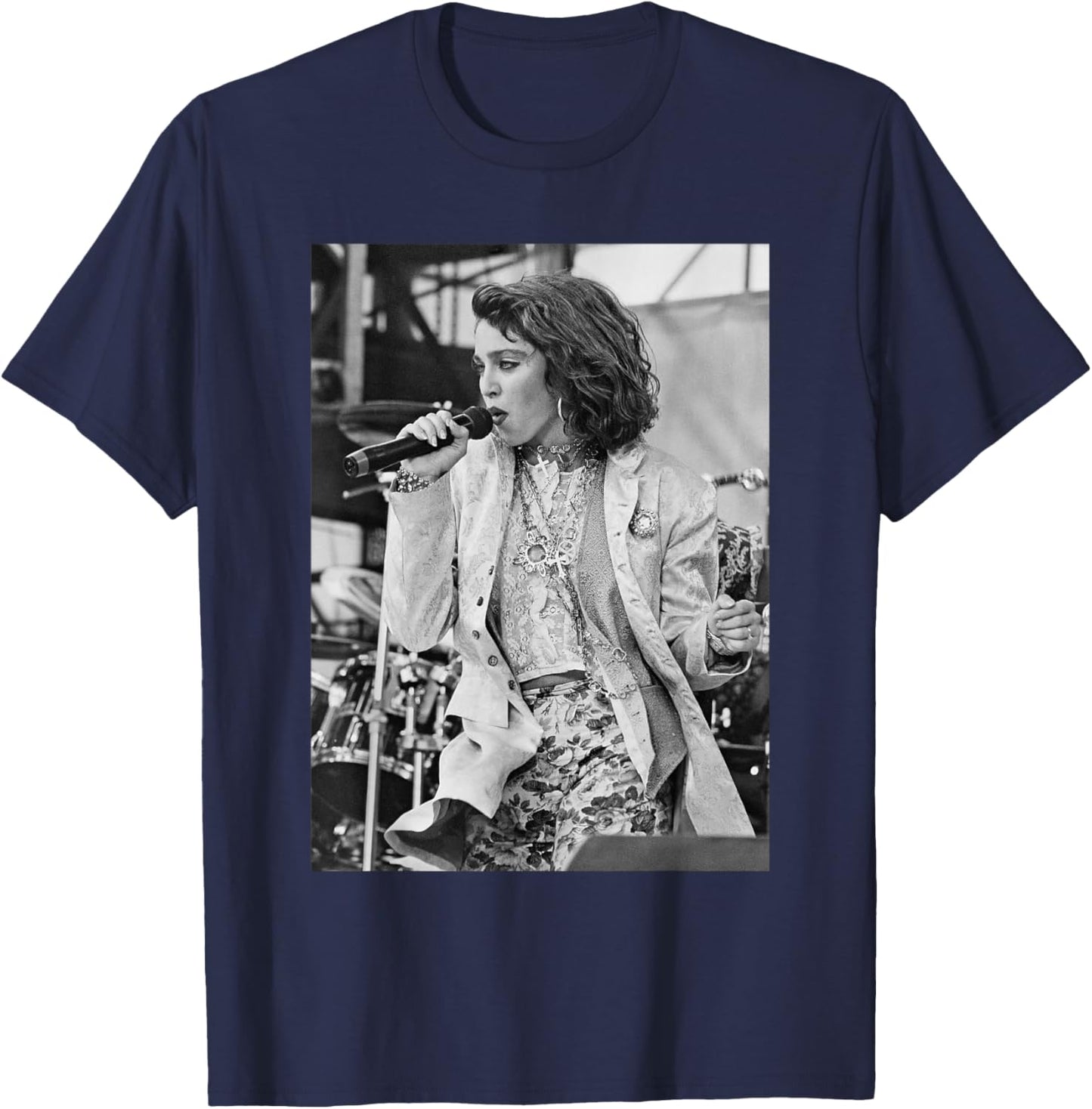 Madonna at Live Aid Dual Concert Philadelphia 1985 T-Shirt - T-Shirt | Navy