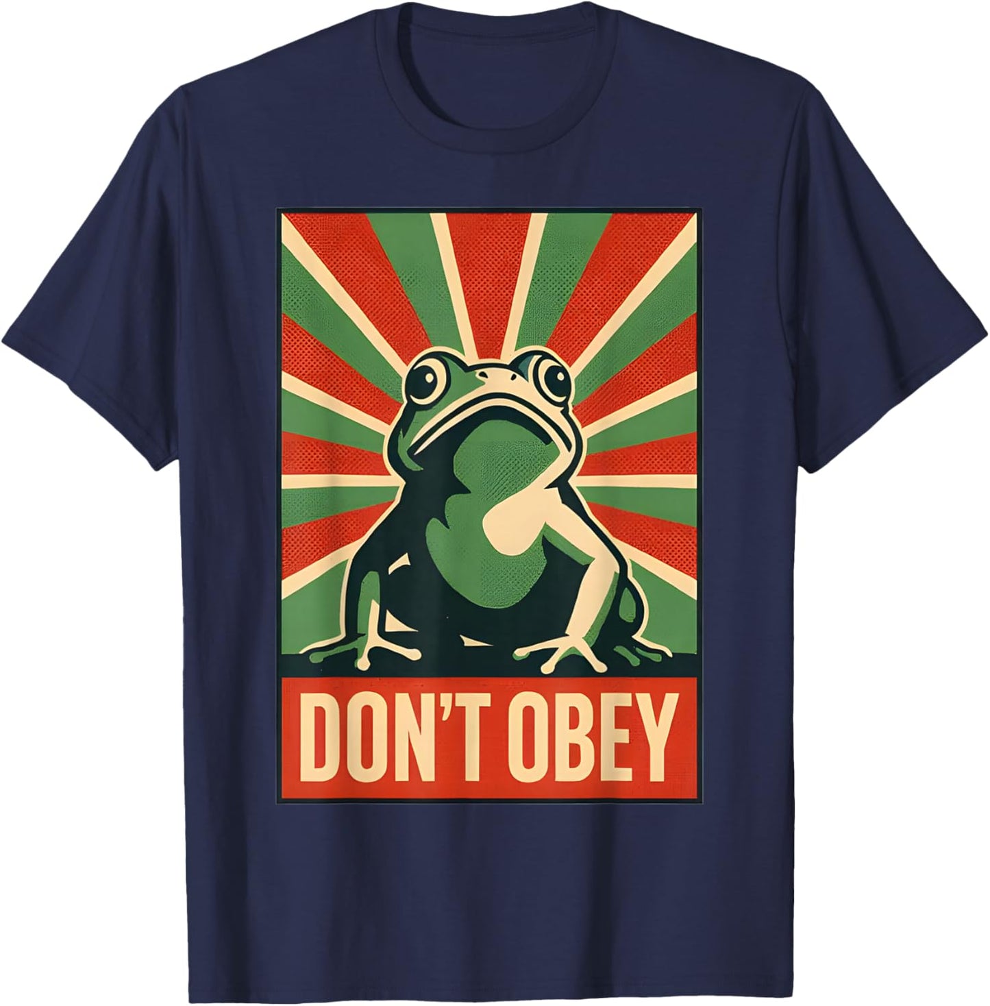 Retro Frog Don't Obey Shirt Men Women T-Shirt - T-Shirt | Navy