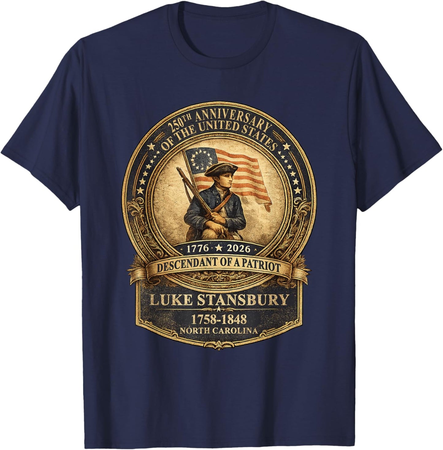 Celebrate 250 Years of America Semiquincentennial 1776-2026 T-Shirt - T-Shirt | Navy