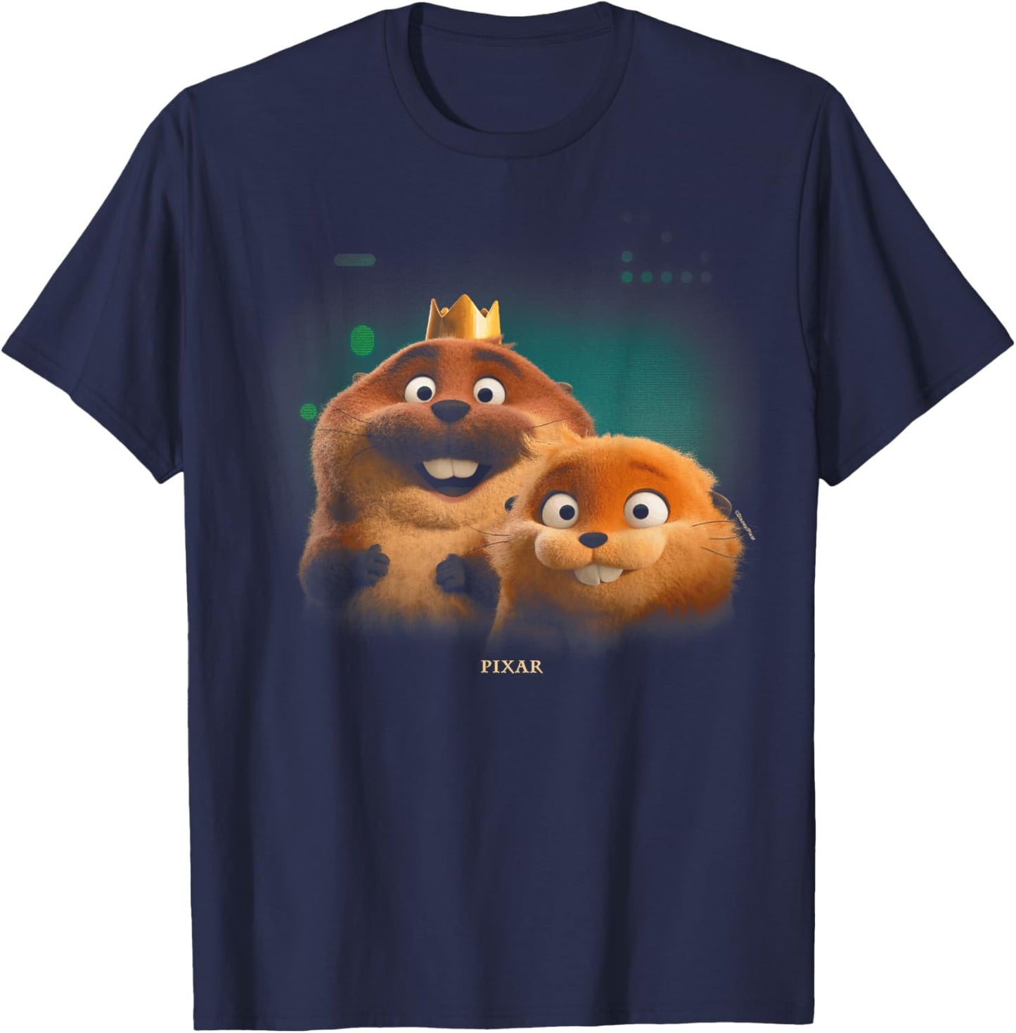 Disney Pixar Hoppers Mabel and King George Glowing Duo T-Shirt - T-Shirt | Navy