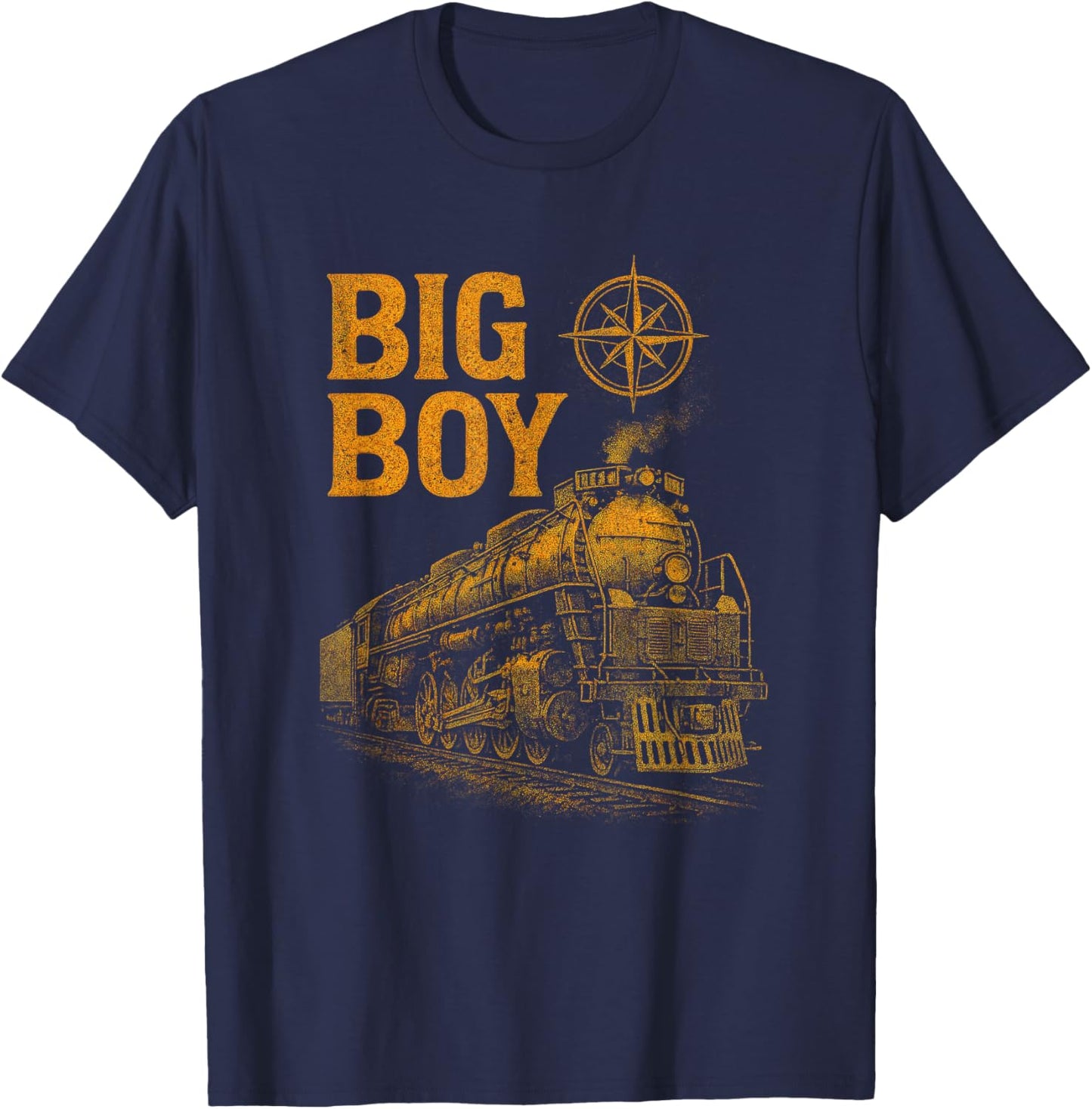 Big BOY - Vintage Steam Locomotive Design T-Shirt - T-Shirt | Navy