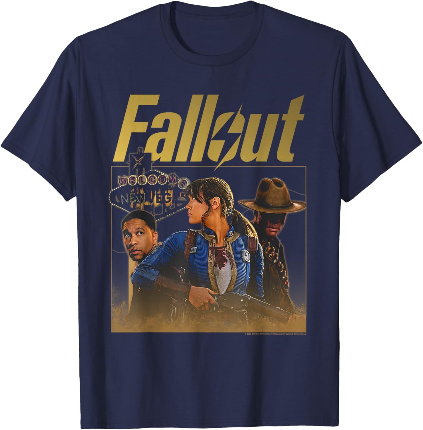 Fallout TV Series New Vegas Season 2 Collage Video Game T-Shirt - T-Shirt | Navy