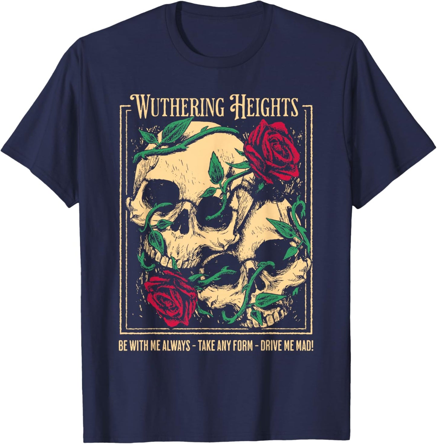 Retro Wuthering Heights Gothic Book Lover Classic Literature T-Shirt - T-Shirt | Navy